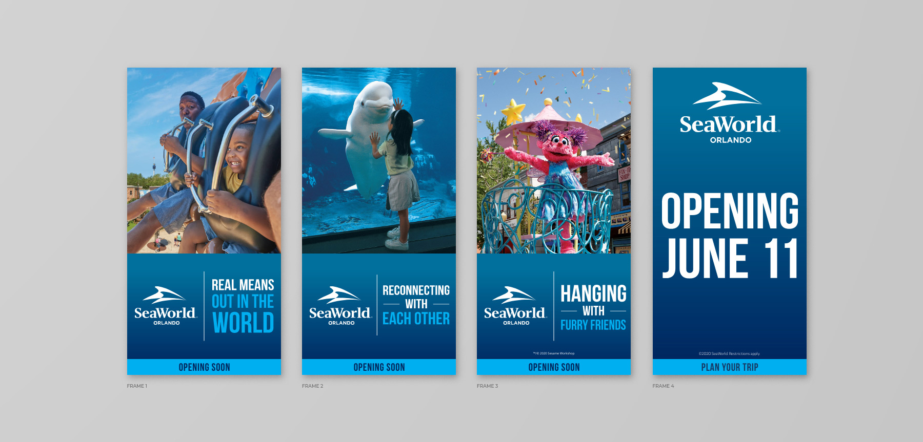 SeaWorld Reopening Banners